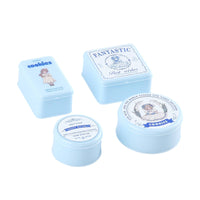 4 Pieces Miniature Cookie Tin Molded Miniature Tin with Lid Compact Dollhouse Storage Box for Collectors