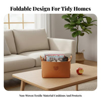Foldable Felt Tote With Handles Storage Basket Soft and Sturdy for Living Room