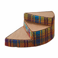 Curved Pet Step Removable and Washable Cover Curved Foam Pet Step Tool Setup Non-Slip Dog Stairs for Bedside, Sofa Side