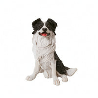 Resin Dog Sculpture Hand-Painted Dog Figurine Carved Ornament for Tabletop, Entryway