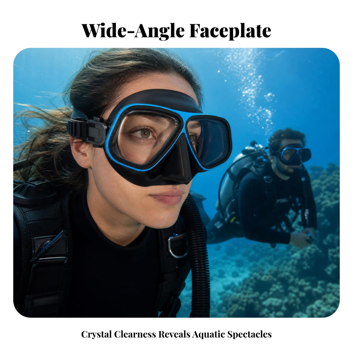 Diving Facepiece Wide Field of View Double-Lens Diving Facepiece  Water Sports Gear