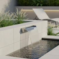 Pond Waterfall Outlet Long-Lasting Construction Stainless Steel Waterfall Trough