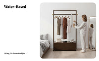 Rolling Clothing Rack Stable Frame Mobile Clothes Rail with Storage Cabinet Portable Easy Assembly for Bedroom, Entryway, Closet