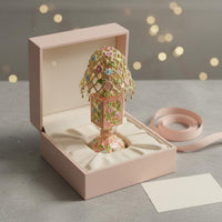 Enamel Flower Lamp Box Gift Idea Home Decor Handmade Design for Dressing Table