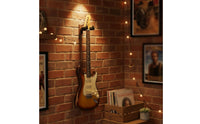 Anti-Slip Silicone Walnut Wood Guitar Mount Scratch Protection Weight-Activated Lock Guitar Hanger Space Saving Easy Installation for Studio, Practice Room