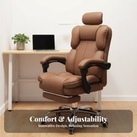 High-Back Reclining Chair with Footrest Ergonomic Design for Executives, Gamers