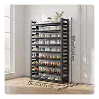 Multi-Tier Shoe Rack Standing Multi-Tier Shoe Shelf Steel Frame for Entryway, Hallway, Closet