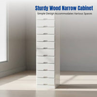 Hardwood Narrow Drawer Cabinet, Multi-Functional Storage, Bedroom, Living Room