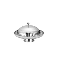 Nordic Style Stainless Steel 304 Serving Tray with Lid, Striped Pattern, for Desserts and Fruits