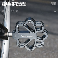 WEST BIKING Bicycle Pedals, Triple Bearings, Lubricated, Anti-Slip, Aluminum Alloy, Hollow Design