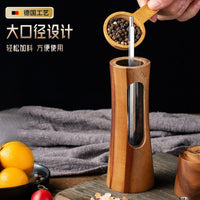 创意手动研磨器实木玫瑰盐研磨瓶厨房露营烧烤撒盐调味颗粒磨碎瓶