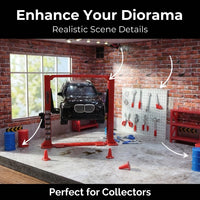 1:64 Diorama Garage Accessories, Maintenance Tool Diorama Garage for Collectors, Realistic Diorama G - Image 3