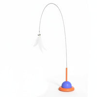 Suction Cup Feline Wand Chew Resistant Feline Feather Wand Detachable Pole