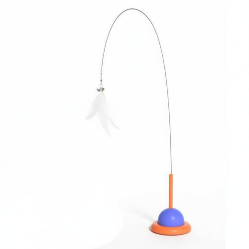 Suction Cup Feline Wand Chew Resistant Feline Feather Wand Detachable Pole