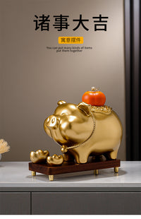 Chinese Zodiac Pig Money Box with Auspicious Design