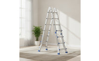 Multi-Purpose Multipurpose Ladder Aluminum Foldable Ladder Space-Saving Heavy-Duty for Contractors, Garage