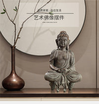 复古艺术佛像装饰品摆件新中式客厅电视柜酒柜树脂工艺品禅意摆设