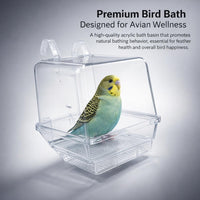 Bird Feeder Bath Combo Hanging, Transparent Acrylic Bird Bath Feeder Station for Small Birds, Parrot - Image 3