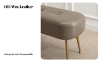 Tufted Bench with Metal Legs Easy to Clean Tufted Low Bench Waterproof Surface