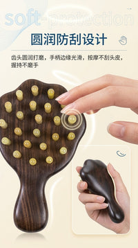 Purple Sandalwood Cat Paw Scalp Massage Comb with Bag