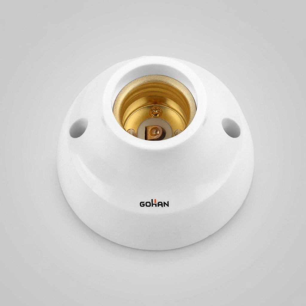 Ceiling Light Fitting with E27 Lamp Holder and Base Plate, Flame Retardant PP Bulb Holder for E27 Lamp, 6A High Temperature Resistant DIY Pendant