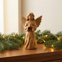 Faceless Angel Figurine Compact Angel with Praying Hands Spiritual Gift for Believers, Collectors, Desk, Home Decor