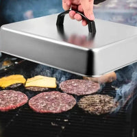 Square Grill Lid Easy to Clean Square Grill Dome Heavy Duty for Outdoor Grilling