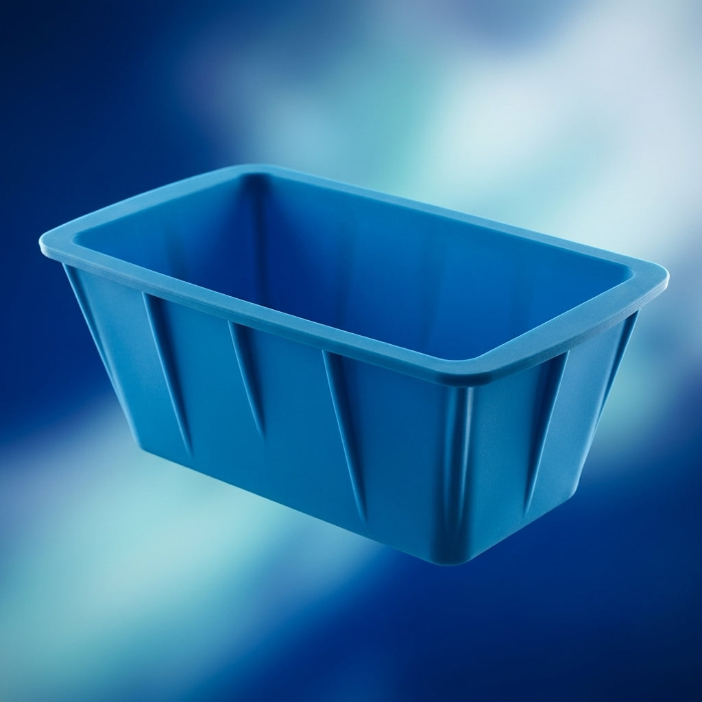 Baby Food and Ice Bath Tray for Home Bar, Food Grade Silicone Big Ice Tray with Easy Release, Large Rectangular Cube Tray, Giant Trays in Blue
