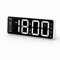 Weekday Indicators LED Digital Alarm Clock Large Display Digital Desk Clock Simple Operation Desktop Device Rounded Corners