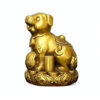 Dog Figurine with Lotus Base Sculpted Dog Sculpture Sturdy for Desk, Collectors
