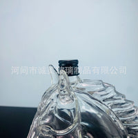 十二生肖泡酒瓶350ml酒瓶马头威士忌酒瓶高硼硅玻璃酒瓶透明酒瓶