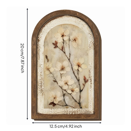 Arched Wooden Floral Sign Easy to Hang Rustic Floral Plaque for Living Room