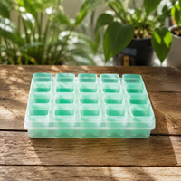 Seedling Pots, 5cm, With Water Saucer, PP Material, Semi-transparent, Set of 3, For Succulents, Sowing, Cuttings