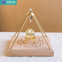 天然水晶沃格尔金字塔能量塔12面体水晶能量铜净化放大器装饰摆件