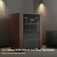 Mobile Amplifier Cabinet With Casters Audio Equipment Cabinet Open Air Design Rolling Stereo Component Rack for Home Theater Enthusiasts, Living Room