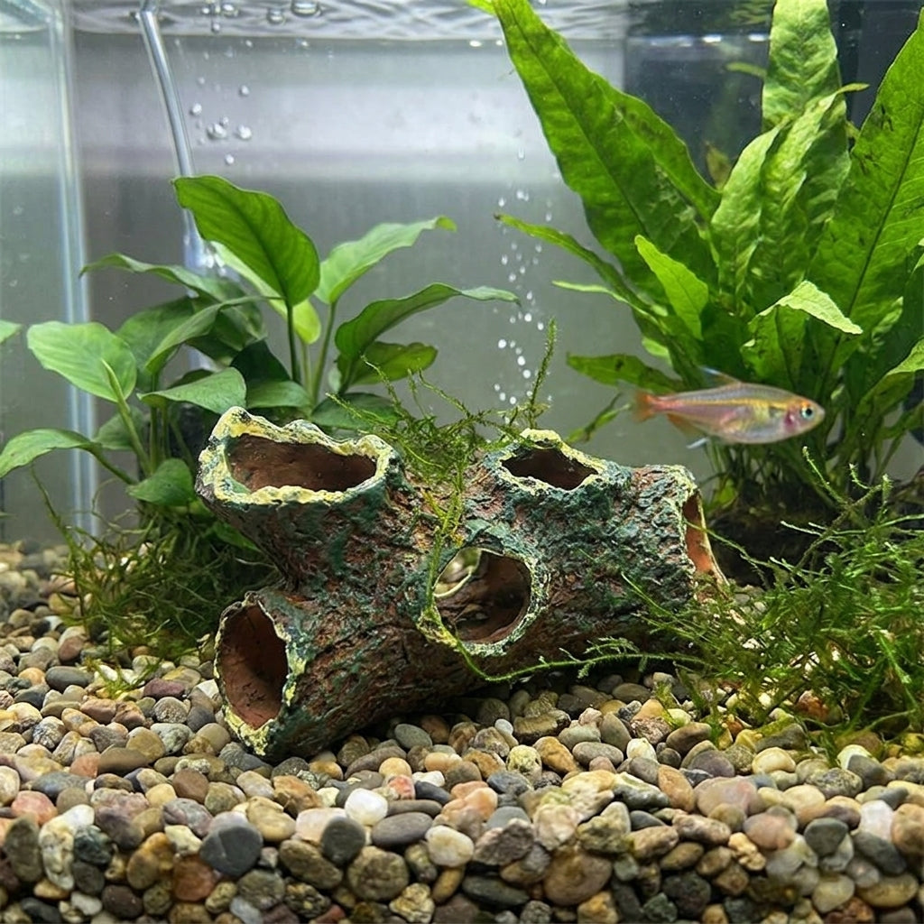 Realistic Driftwood Aquarium Cave Aquatic Tank Decorations, Freestanding Aquarium Cave Aquatic Tank Ornaments, Hiding Location for Small Reptiles