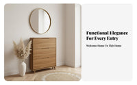 Footwear Storage Unit Space-saving Narrow Shoe Storage Cabinet with Solid Wood Frame Adjustable Drawers Tipping Mechanism Removable Partitions Suitable for Apartment Dwellers and Hallway Organization