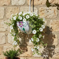 Umbrella Wall Planter Rustic Metal Finish Hanging Basket Hand Painted Metal Planter Basket for Outdoor