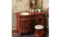 1:12 Scale Dollhouse Vanity with Stool 1:12 Scale Dollhouse Vanity with Washbasin Vintage Style Sink Cabinet for Miniaturists