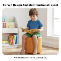 Curved-Shaped shelving unit Sofa Built-in Storage kids' literacy corner for Daycare Center