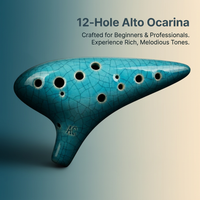 12 Hole Alto Ocarina, Master Tuned Alto Instrument, Beginner Ocarina with Song Book, Decorative Ocarina Leisure Activity