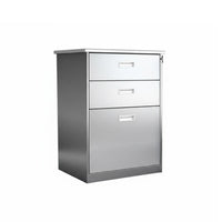 Stainless Steel Filing Cabinet Lockable Crafted Metal File Cabinet with Lock High-Capacity Locking Office File Drawer Unit for Administrators