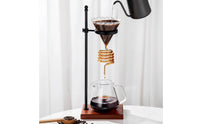 Pour Dripper Stand with Wooden Base Minimalist Pour over Coffee Stand Compact Dripper Holder with Base for Cafes