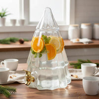 Christmas Tree Drink Dispenser Wide Mouth Lid Cold Water Jug with Tap Party Drink Container Easy to Clean for Home Bar
