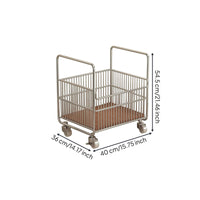 Rolling Laundry Basket Silver-Toned Wire Laundry Basket Ventilated Design