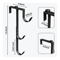2 Pieces Easy to Install Fence Hanger with Adjustable Clamp Multi-Purpose Triple Hook Hanger Space-Saving Tool Holder Heavy Duty for Gardeners, Outdoor Patio, Backyard Garden