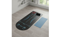 Non-Slip Exercise Mat with Alignment Lines Floor-Protecting Ab-Wheel Training Mat Cushioned for Home Gym, Indoor Workouts