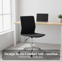 Adjustable Height Armless Drafting Chair Ergonomic Back Support Armless Rolling Chair with Footrest Padded Seat Cushion Office Furniture Easy to Clean for Receptionists, Professionals, Students, Reception Area, Conference Room, Studio, Standing Desk Setup