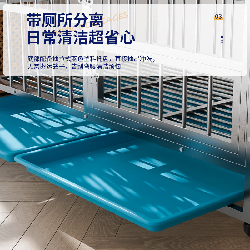 Stainless Steel Dog Cage for Medium Dogs, Assembly Type, All Square Tube