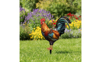 Cock Garden Stake Printed Cock Ornament with Stake Decorative